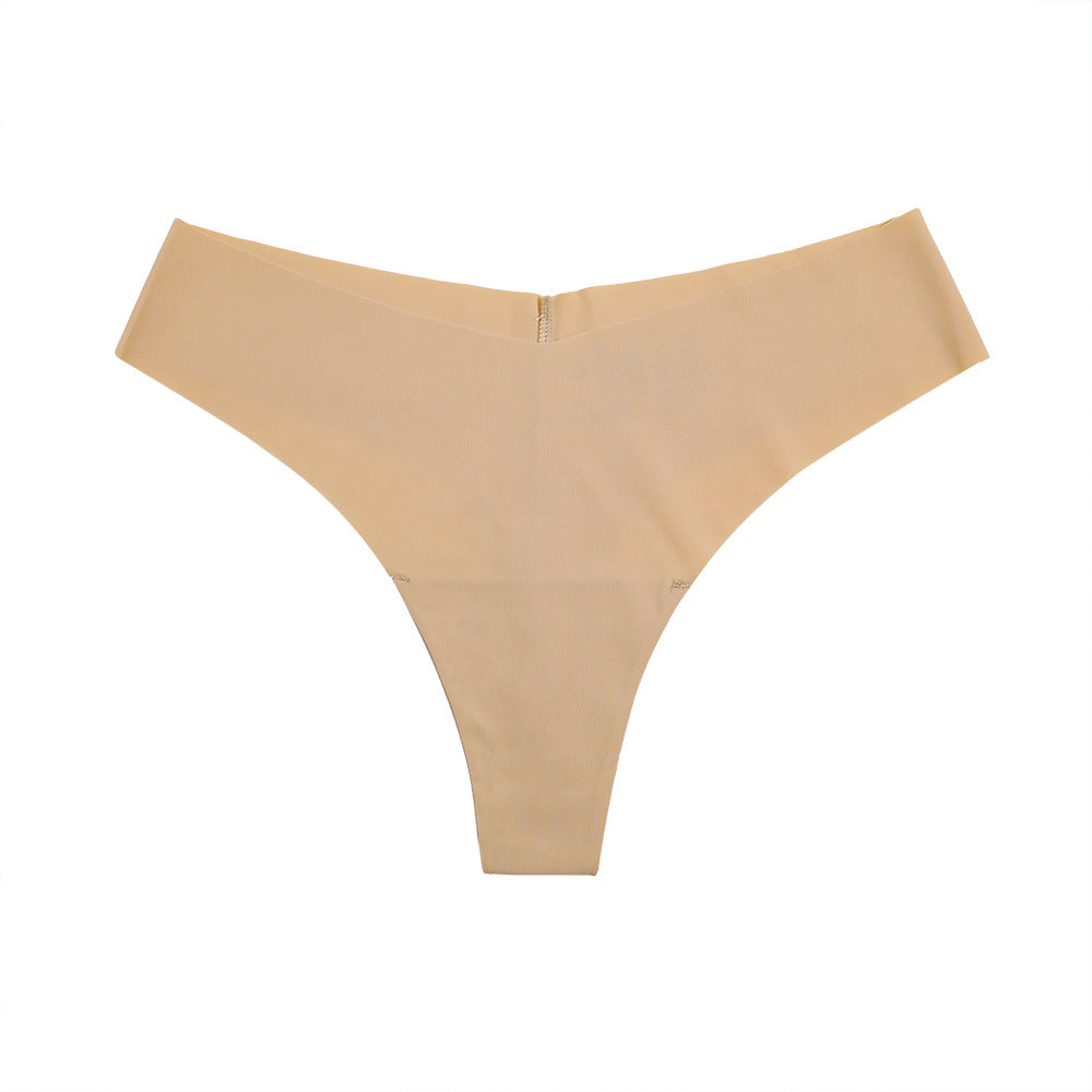 Freedombeauty | Breathable Traceless Invisible Women's Yoga Fitness T-Back Briefs European and American Sexy Ice Silk French Underwear Women