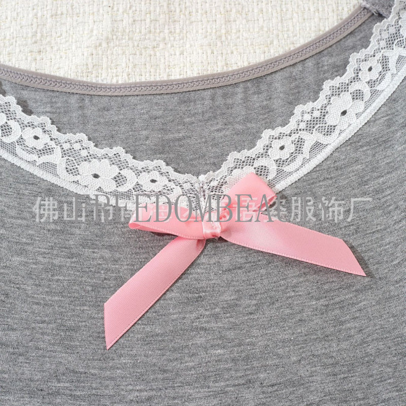 Freedombeauty | Lace Ruffled Short Sleeves Dress Sweet Hot Girl Charm Sexy Pure Desire Wind Waist-Tight Hip Skirt