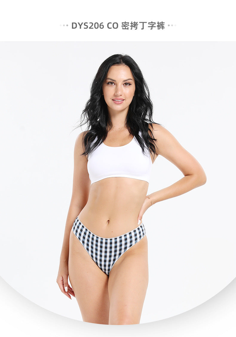 Freedombeauty | Women's Underwear Pure Cotton Sexy Seamless T-Back Breathable Low Waist Invisible Briefs Knitted Support
