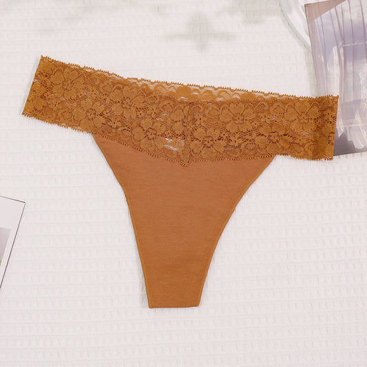 Freedombeauty | New Panties Cotton Women Lace Sexy Low Waist Seamless Breathable Invisible Underpants Simple Female T-Back