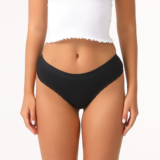 Freedombeauty | New Pure Cotton Underwear Women's T-Back Low Waist Sexy Briefs Thread Lace Bikini New