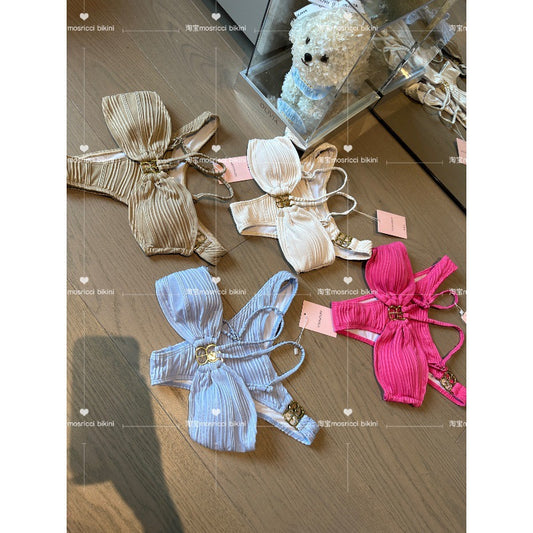 freedombeauty|mosricci Thailand Bikini Sexy Small Chest Strap Vacation Multi-color High-end 2023 New Swimsuit for Women Simple