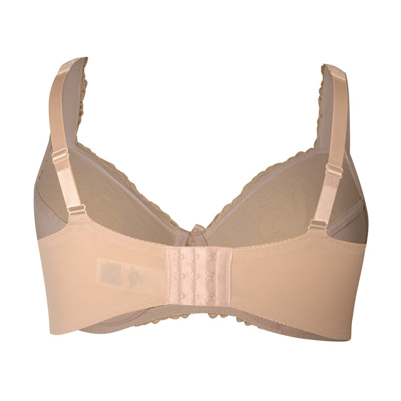 Freedombeauty | Flesh Color Ultra-Thin Summer Plump Girls plus Size Bra European and American Version Sexy Lace Wide Shoulder Strap Underwear Bra 75c8