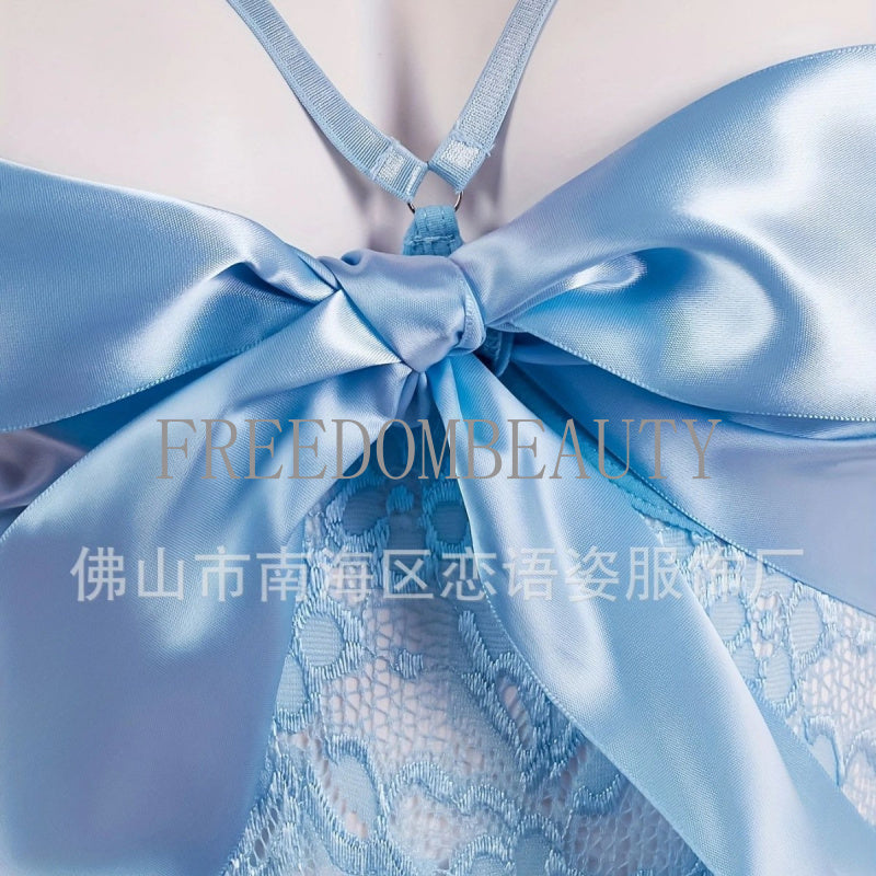 Freedombeauty | Sexy Lingerie Free off Open Crotch High-End Passion Seduction Lace See-through Sexy Pajamas Charm