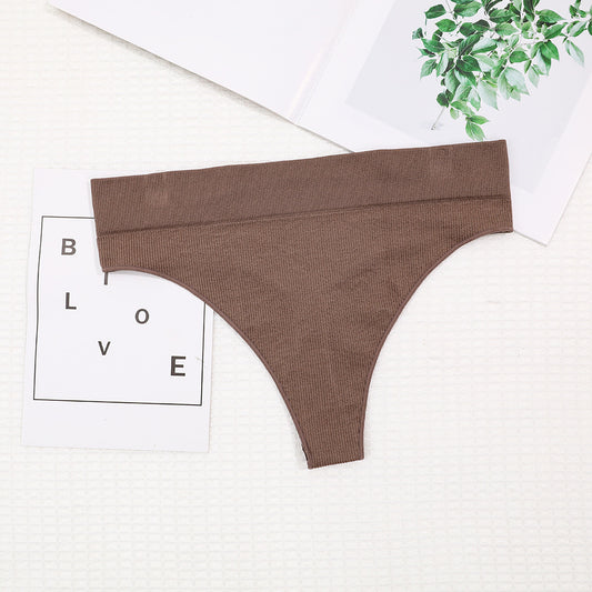 Freedombeauty | New Girl Hip Lifting Underwear Sports Sexy TT Pants Elastic Seamless Solid Color Low Waist plus Size T-Back Women