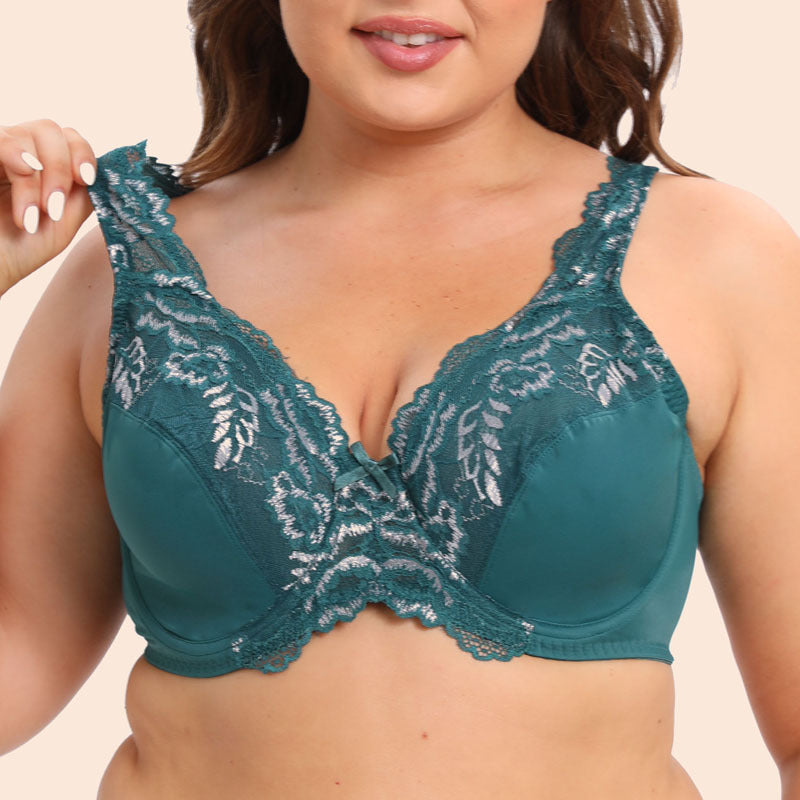 Freedombeauty | Lace Edge Ultra-Thin Bra plus Size Underwear European and American Style Big Chest Small