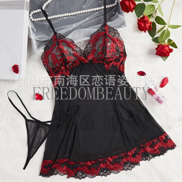 Freedombeauty | Code Sexy Lingerie Sexy Pure Desire Style Mesh Transparent Passion Sexy Sleepwear Female Seduction Nightdress