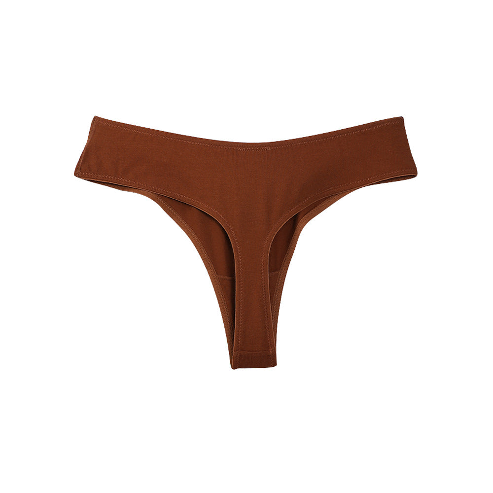 Freedombeauty | Women's plus Size Underwear Pure Cotton Sexy T-Back Low Waist T-Shaped Panties New Solid Color Briefs