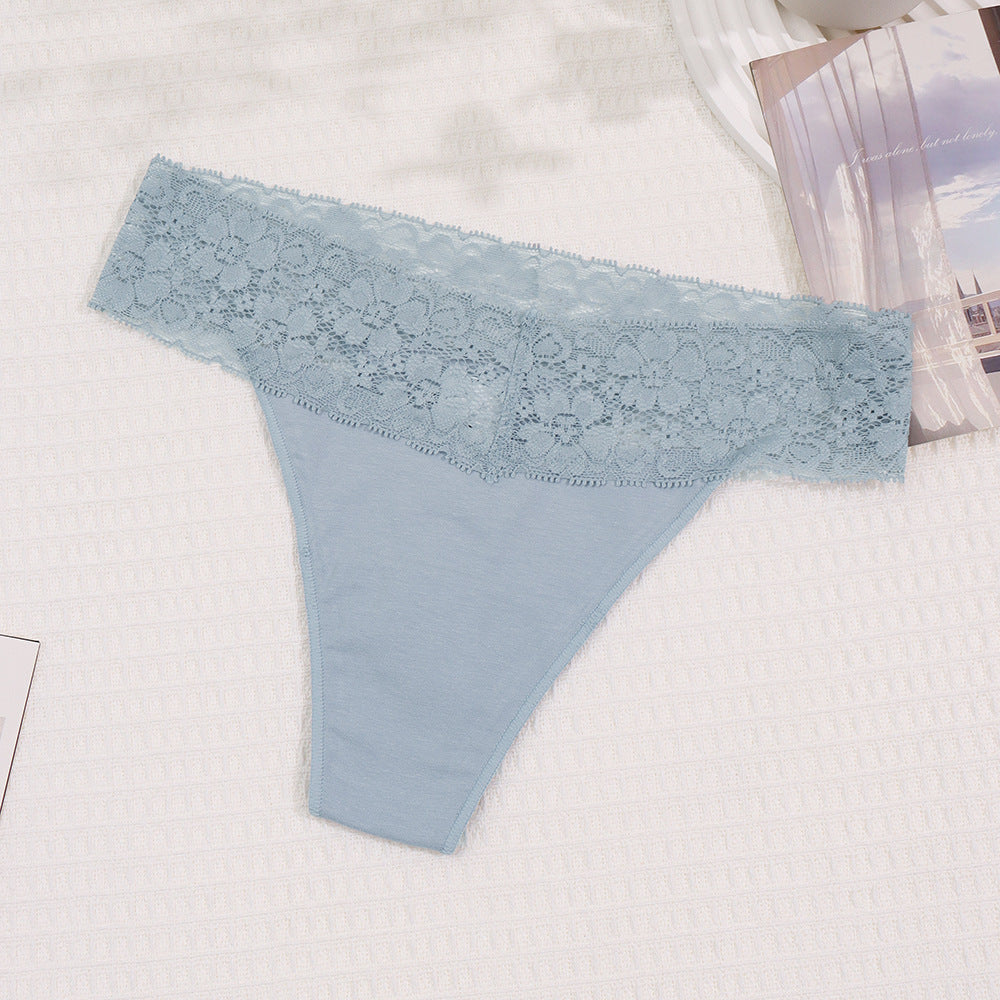 Freedombeauty | New Panties Cotton Women Lace Sexy Low Waist Seamless Breathable Invisible Underpants Simple Female T-Back