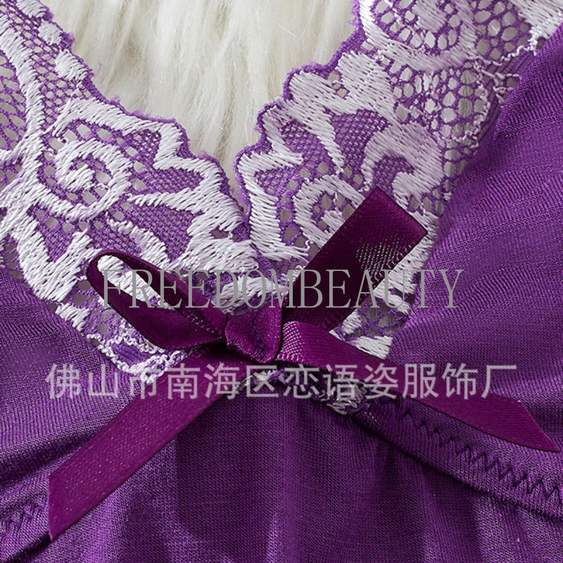 Freedombeauty | Sexy Women's Lingerie Fashion Sexy Charm Temptation Sweet Pure Desire Wind Strap Pajamas Nightdress