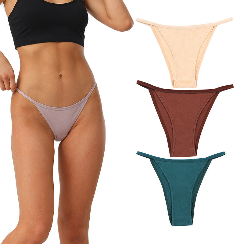Freedombeauty | plus Size Cotton Underwear Women Low Waist Hip Lifting Girls T-Back Invisible Briefs in Stock