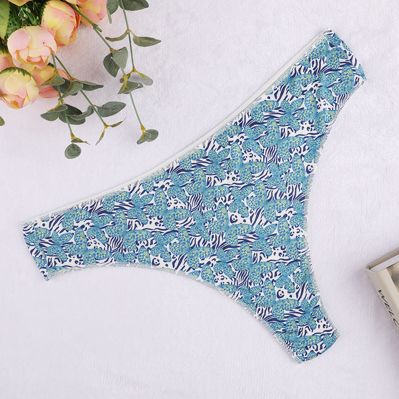 Freedombeauty | European and American New Pattern Briefs Breathable Sexy Underwear Low Waist T-Shaped Panties Lady Sexy T-Back
