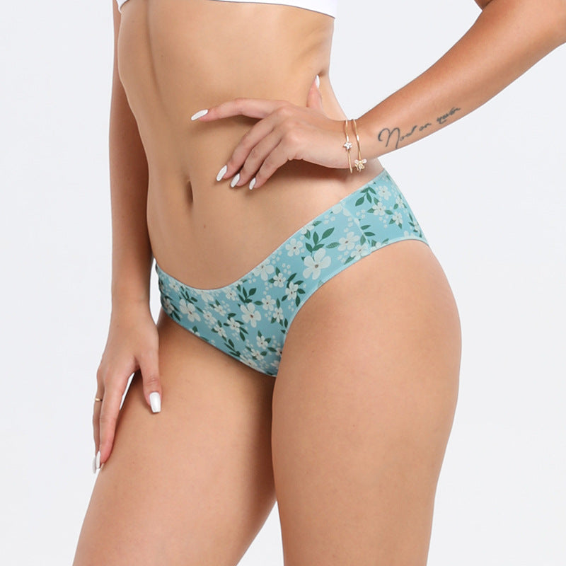 Freedombeauty | Printed Underwear Women's Cotton Bottom-Grade Low Waist Sexy Shorts Pattern Traceless Ventilation Briefs