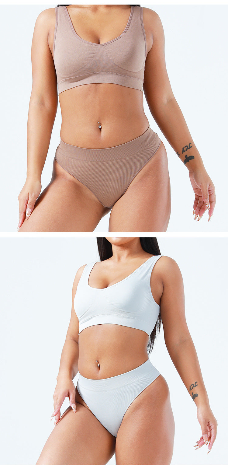Freedombeauty | New Girl Hip Lifting Underwear Sports Sexy TT Pants Elastic Seamless Solid Color Low Waist plus Size T-Back Women