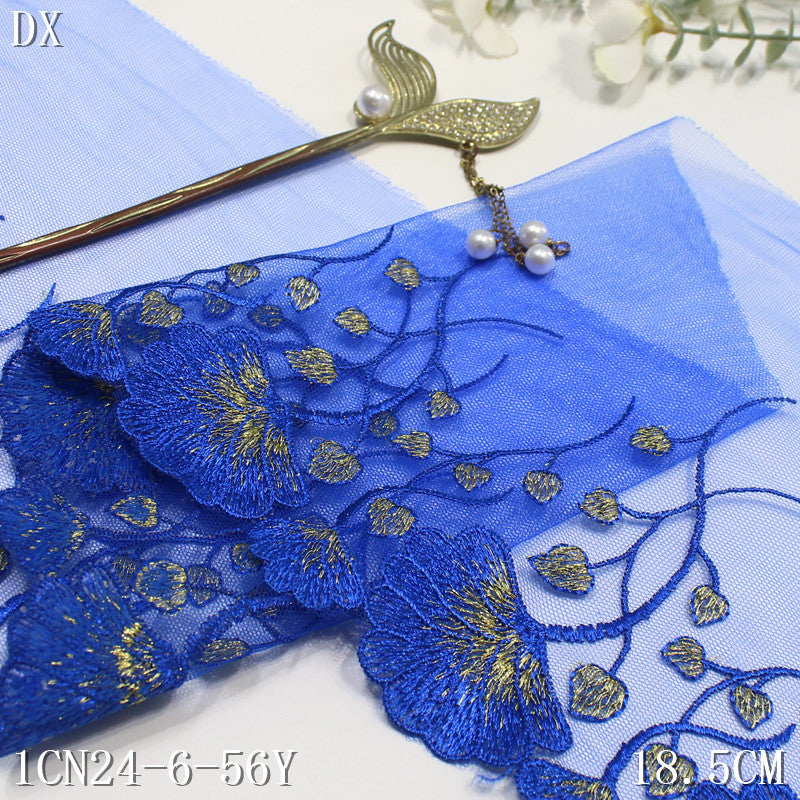 freedombeauty|Two-tone Single-sided Vintage Gold Thread Flower Embroidery Trim Curtain Sofa Cushion Lace Trim DIY Accessories