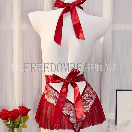 Freedombeauty | New Sexy Lingerie Sexy Backless Halter Lace Mesh Jumpsuit