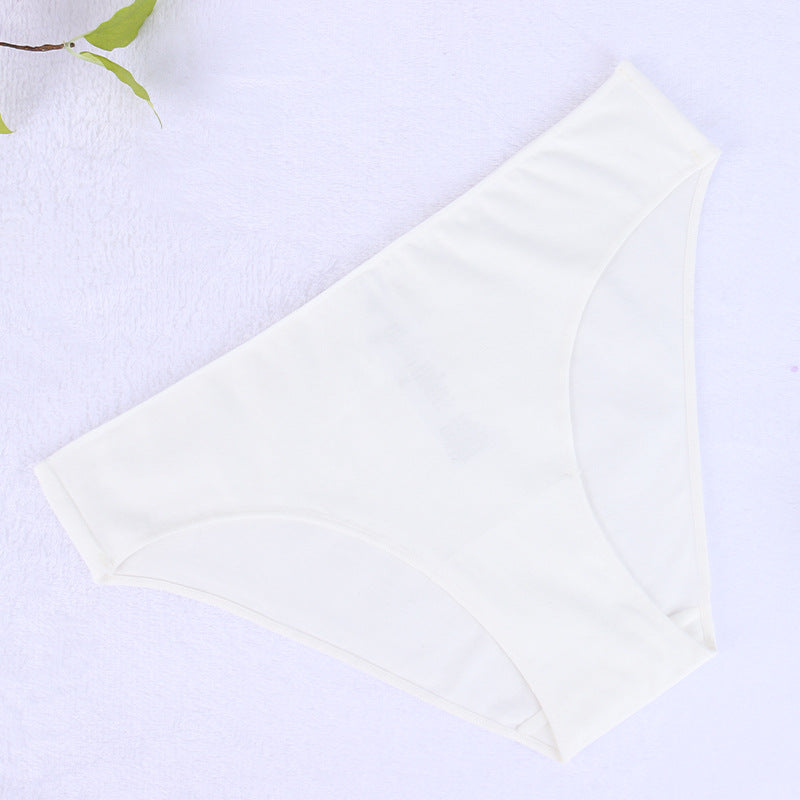 Freedombeauty | New Solid Color All Cotton Briefs 206 Breathable Women's Low Waist Sexy High Cut High Elastic Underwear