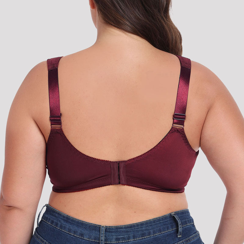 Freedombeauty | Sponge-Free Ultra-Thin European and American Full Cup Wide Shoulder Strap plus Size Bra CD Cup Big Chest Slimming Underwear for Plump Girls