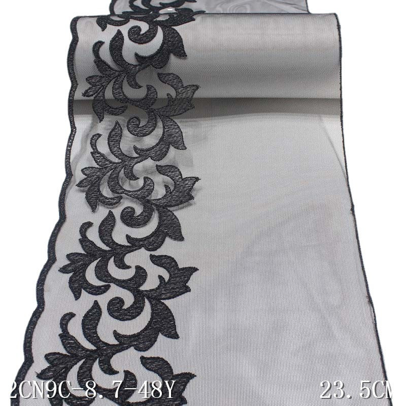Freedombeauty | Black Mesh Polyester Thread Thorns Embroidery Lace DIY Accessories Curtain Sofa Cushion Accessories Lace