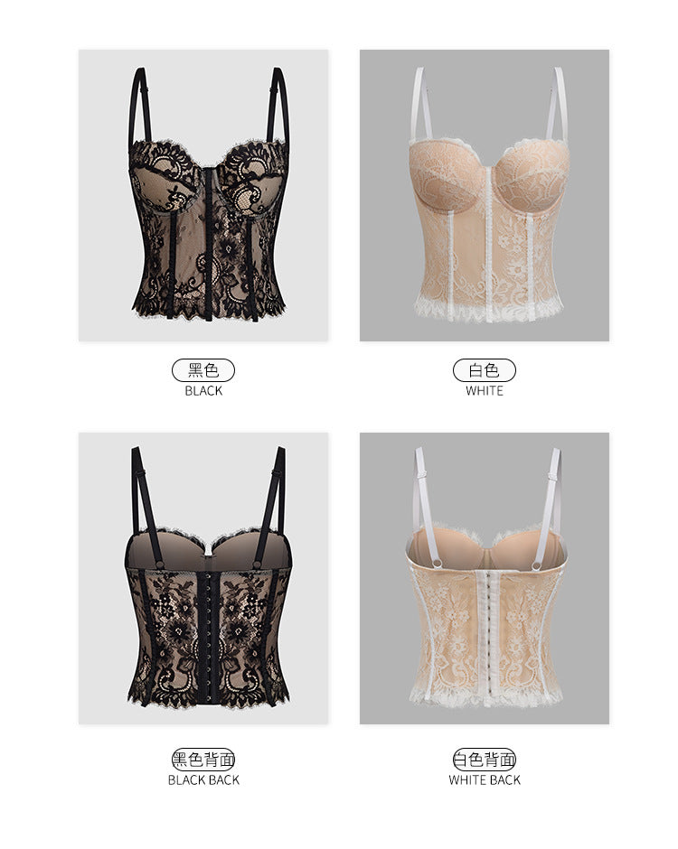 Freedombeauty. | Fish Bone bustier Sexy Lace cup bra Bottoming Vest corset Outer Wear Hot Girl Top Db113.