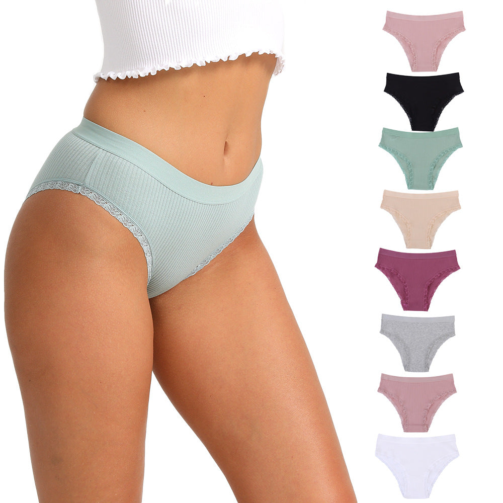 Freedombeauty | Women's Underwear Cotton Lace Underwear Breathable Briefs Support Small Orders