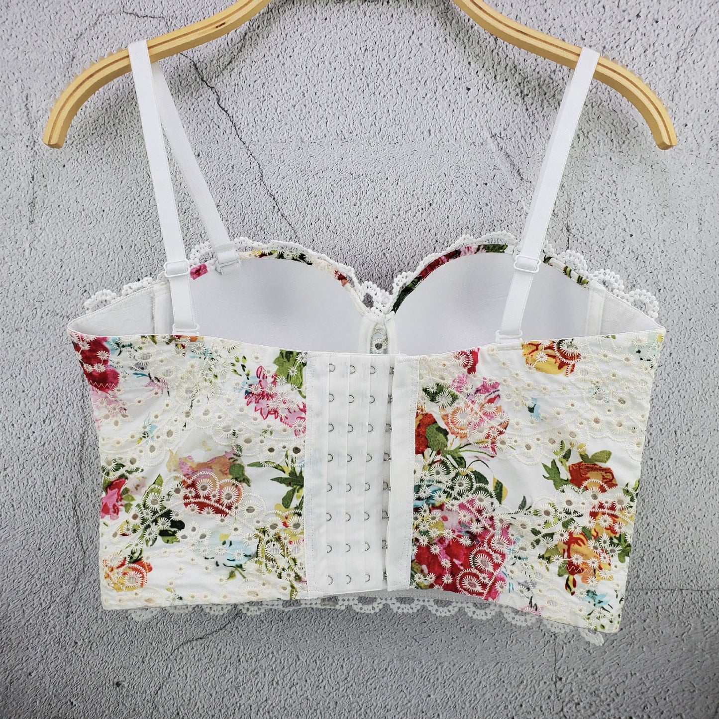 FREEDOMBEAUTY | Spring and Summer Cotton Printing with Chest Pad Suspender Outside Wear Youth Open Navel Inside Women's Cotton Vest Top Sexy Hollow