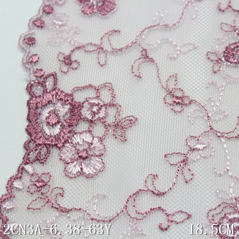 freedombeauty|Two-Color Single-Sided French Small Floral Mesh Embroidery 18cm Clothing Home Textile Lace Trim DIY
