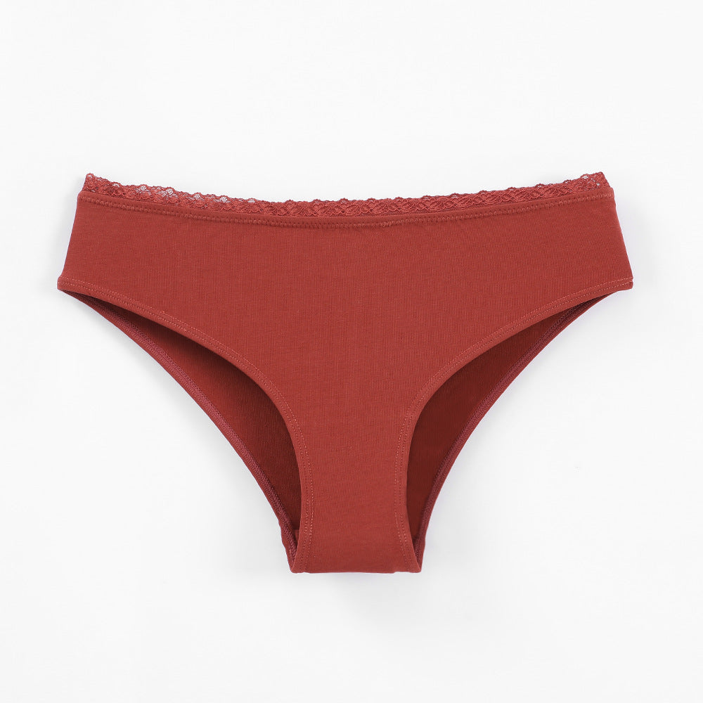 Freedombeauty | Lace Underwear Women's High/Frenchcut Combed Cotton Breathable Invisible Women's Briefs Sexy in Stock Generation Hair