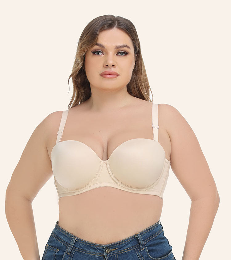 Freedombeauty | Silicone-Free Thin Cup European and American plus Size Non-Slip Bra Tube Top Underwear Wedding Bra Versatile Bcdefg
