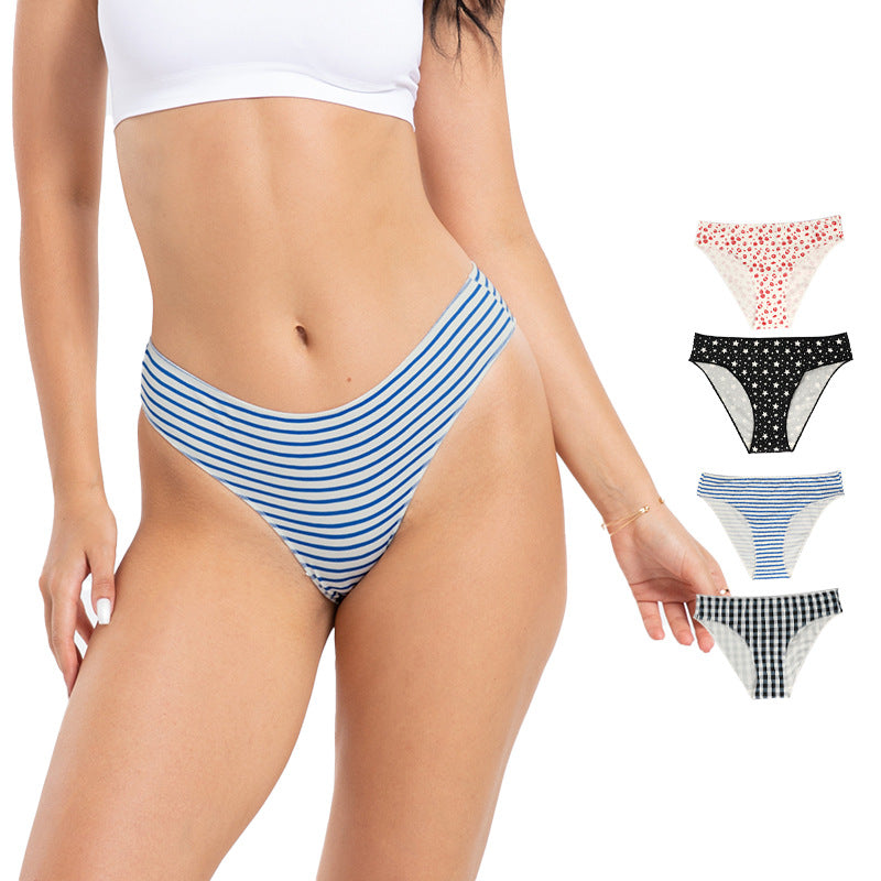 Freedombeauty | Women's Underwear Pure Cotton Sexy Seamless T-Back Breathable Low Waist Invisible Briefs Knitted Support