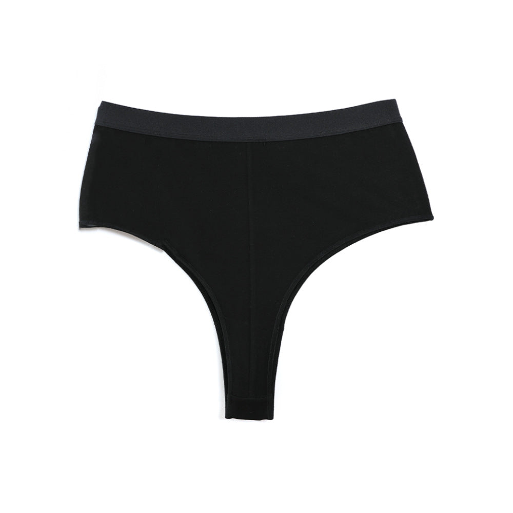 Freedombeauty | Women's Cotton Underwear plus Size High Waist Belly Contracting T-Back High Elastic Back Middle Slit Close-Fitted and Comfortable Sports Briefs