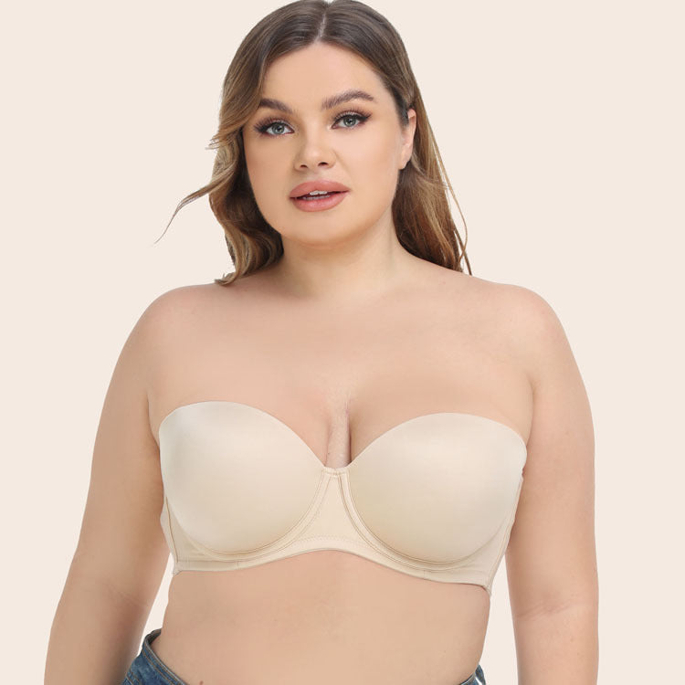 Freedombeauty | Silicone-Free Thin Cup European and American plus Size Non-Slip Bra Tube Top Underwear Wedding Bra Versatile Bcdefg