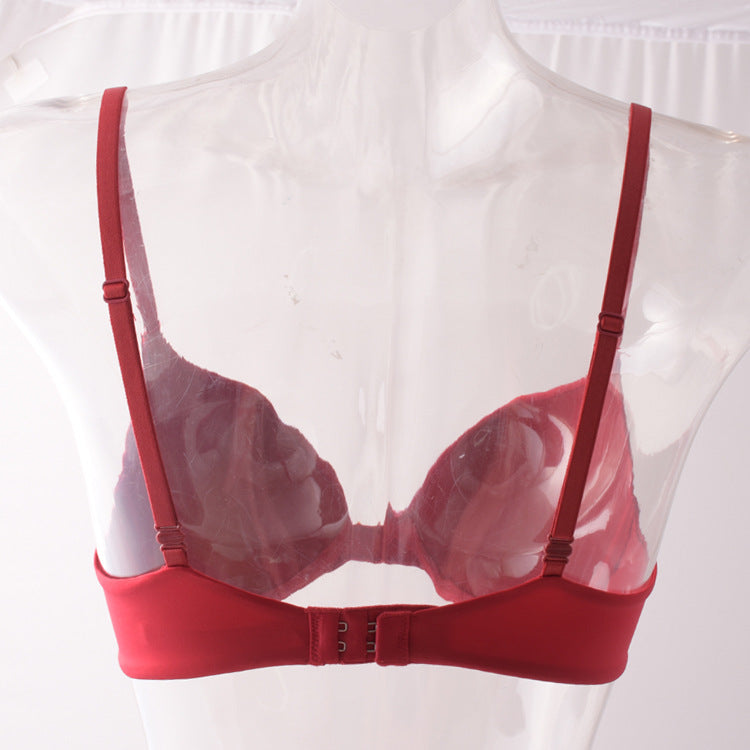 Freedombeauty | Basic Style Glossy Gathering Bra Versatile Activity Shoulder Strap Buckle Underwear European and American Top Support Sexy Bra