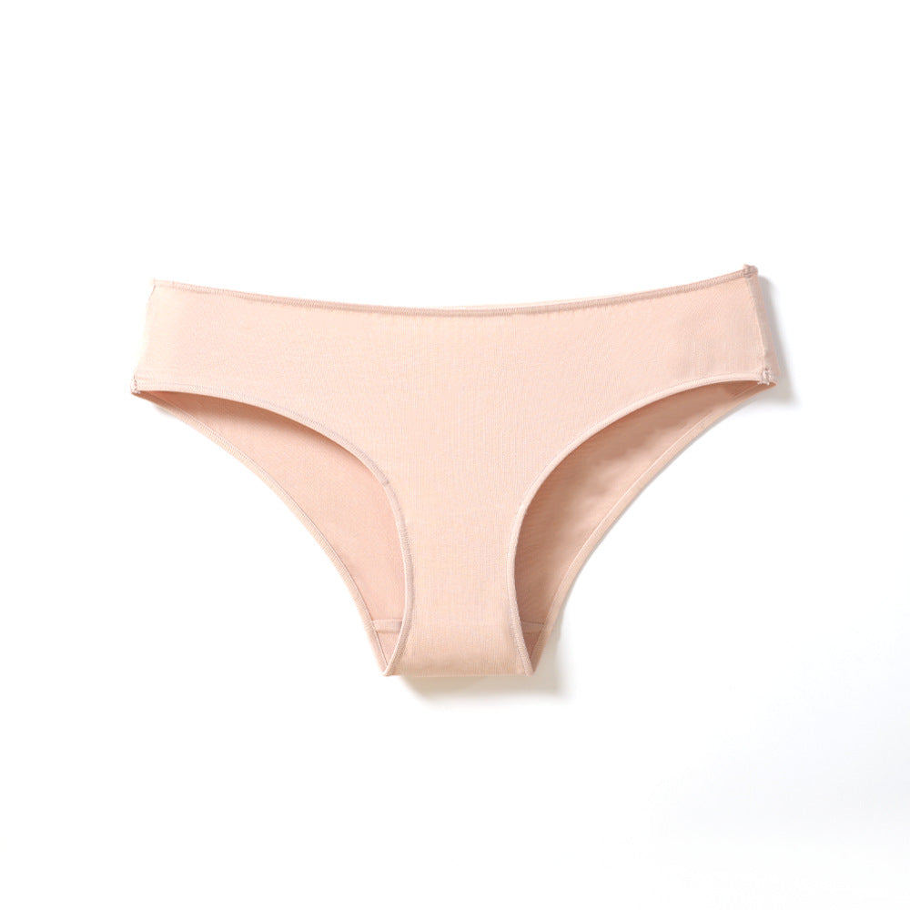 Freedombeauty | Low Waist Panties Cotton Women's Combed Cotton Pure Color Comfort Loose Invisible Body Briefs Support