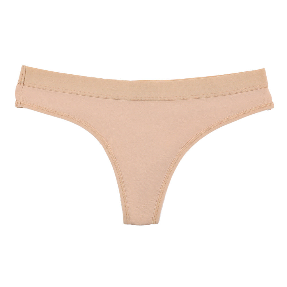 Freedombeauty | Solid Color plus Size Underwear Women's Cotton European and American T-Back Sexy Seamless Breathable Pure Desire Women's Briefs