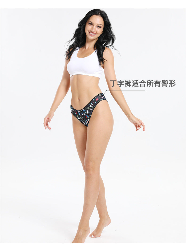 Freedombeauty | plus Size Cotton Women's Underwear Low Waist Briefs Sexy and Invisible T-Back Cotton Knitted Support in Stock