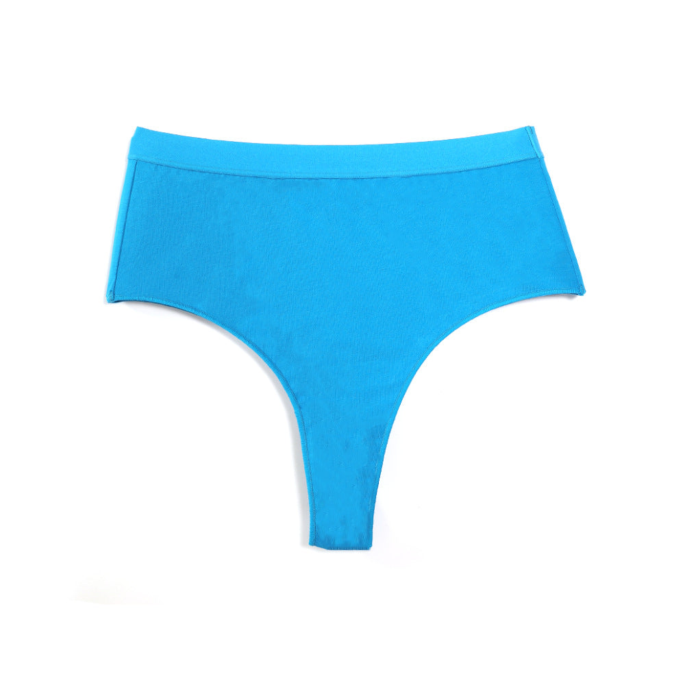 Freedombeauty | Women's Cotton Underwear plus Size High Waist Belly Contracting T-Back High Elastic Back Middle Slit Close-Fitted and Comfortable Sports Briefs