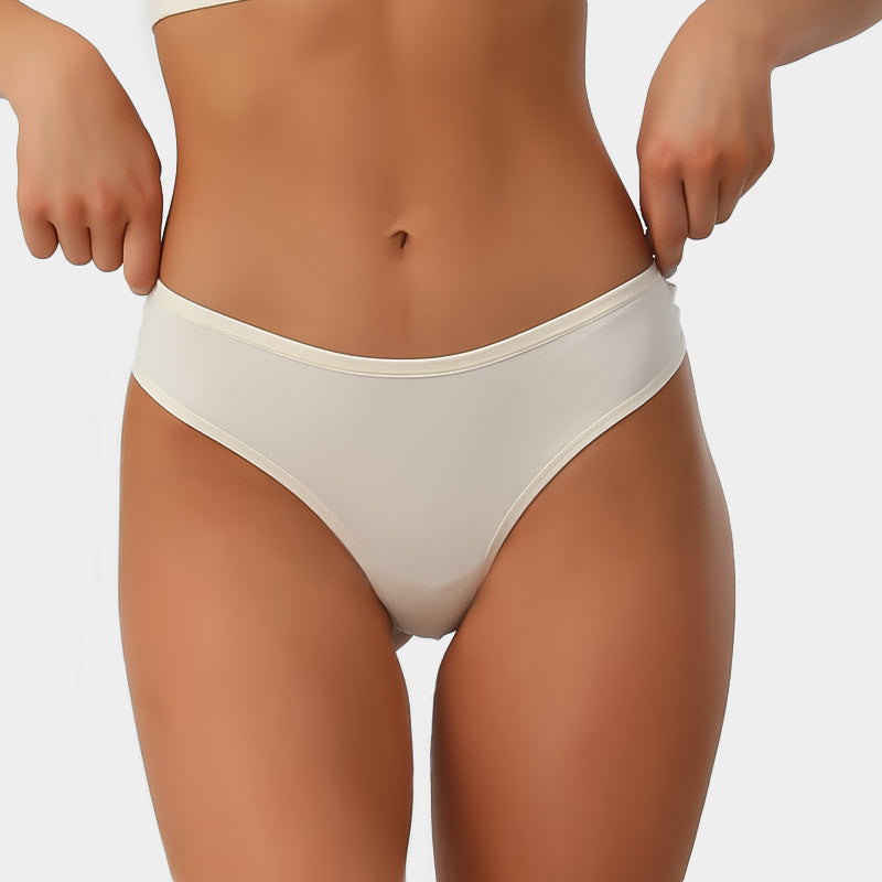 Freedombeauty | Cotton Underwear for Women plus Size Mid Mid-Waist Invisible Sexy Thong Women's Edging High Elastic Breathability Support