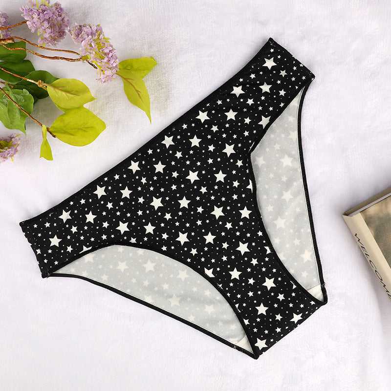 Freedombeauty | T-Back Women's High-Elastic Butterfly Print Leopard Print Low Waist Pure Cotton Underwear Bamboo Velvet Comfortable Hip Lift