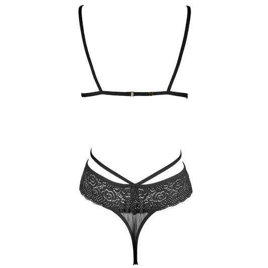 Freedombeauty | FQ2678 Lace mesh strap onesie women's perspective sexy halter black red European and American foreign trade