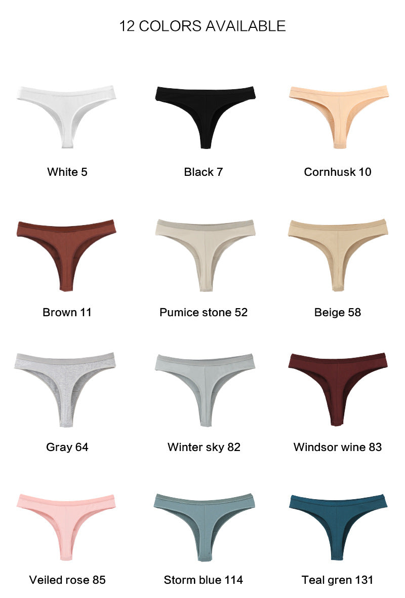 Freedombeauty | 100% Cotton Briefs Young Women Low Waist Sexy T-Back Combed Cotton Women's Briefs in Stock Support