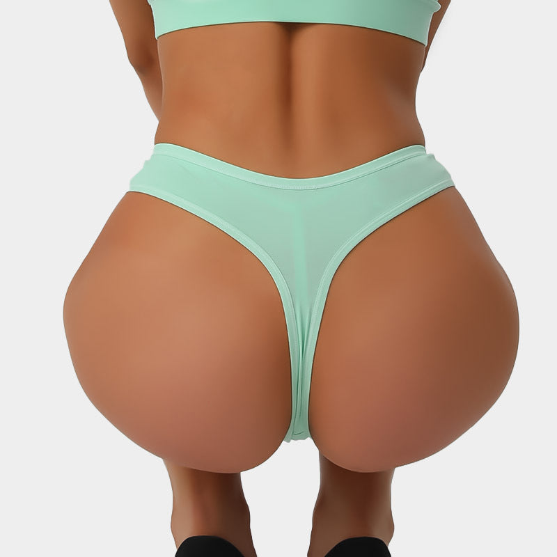 Freedombeauty | Cotton Underwear for Women plus Size Mid Mid-Waist Invisible Sexy Thong Women's Edging High Elastic Breathability Support