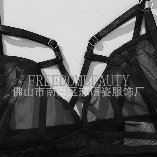 Freedombeauty | Fashion Sweet Pure Desire Wind Elastic Mesh Charm Temptation Sexy Underwear Suit