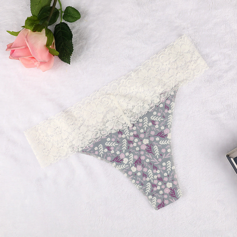Freedombeauty | Women's Lace Panties Invisible Knitted Pure Desire Sexy Low Waist T-Back Breathable Super Short Shorts Support