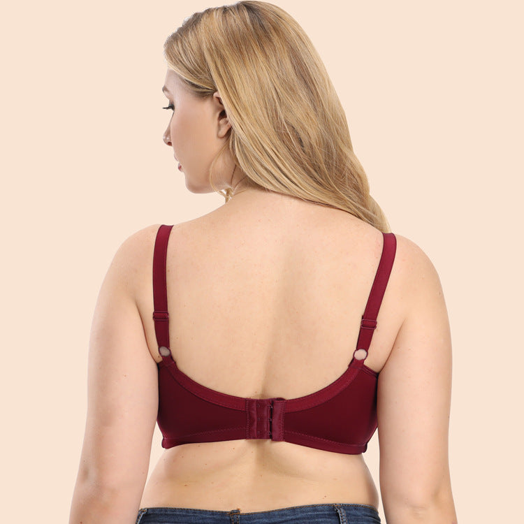 Freedombeauty | New Ultra-Thin Lace plus Size Bra Plump Girls European and American Sexy Underwear Women's Big Chest and Small Bra Micro Push up CD Cup