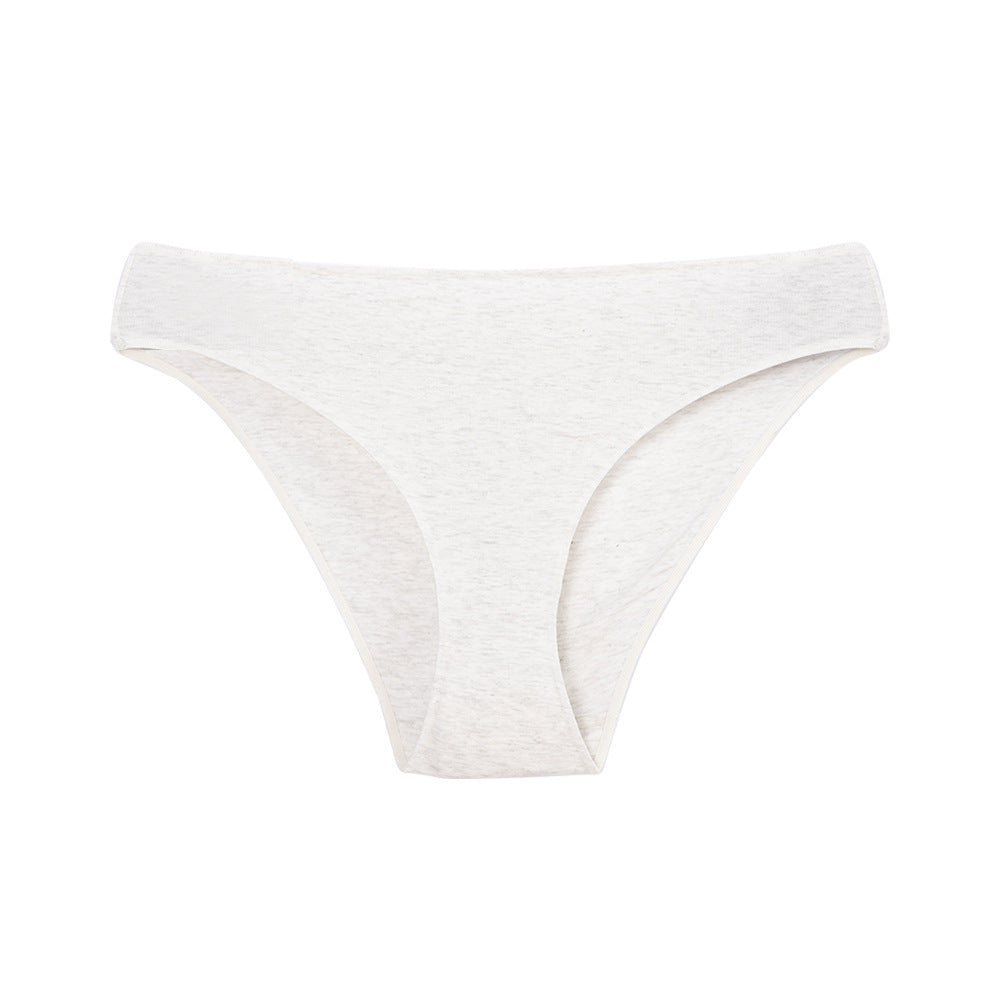 Freedombeauty | New Solid Color All Cotton Briefs 206 Breathable Women's Low Waist Sexy High Cut High Elastic Underwear