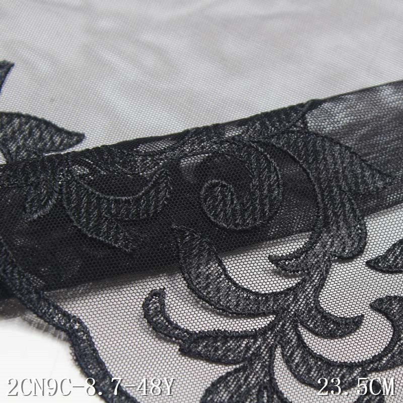 Freedombeauty | Black Mesh Polyester Thread Thorns Embroidery Lace DIY Accessories Curtain Sofa Cushion Accessories Lace