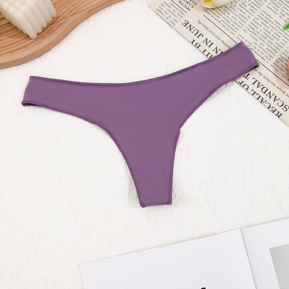 Freedombeauty | Women's Underwear Pure Cotton 2024 New Breathable Comfortable Candy Color Sexy Low Waist T-Back