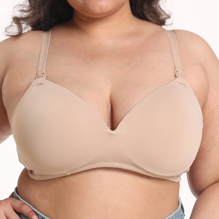 Freedombeauty | Full Cup Thin Smooth Wirless Large Size Nursing Bra European and American Nursing Underwear Maternity Bra 100cde