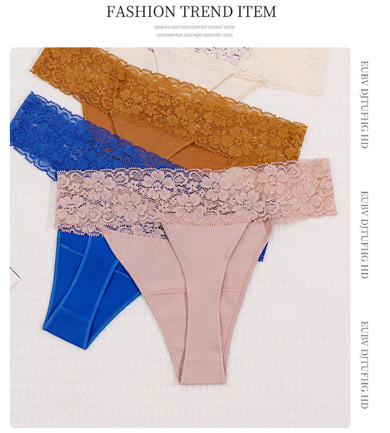 Freedombeauty | New Panties Cotton Women Lace Sexy Low Waist Seamless Breathable Invisible Underpants Simple Female T-Back